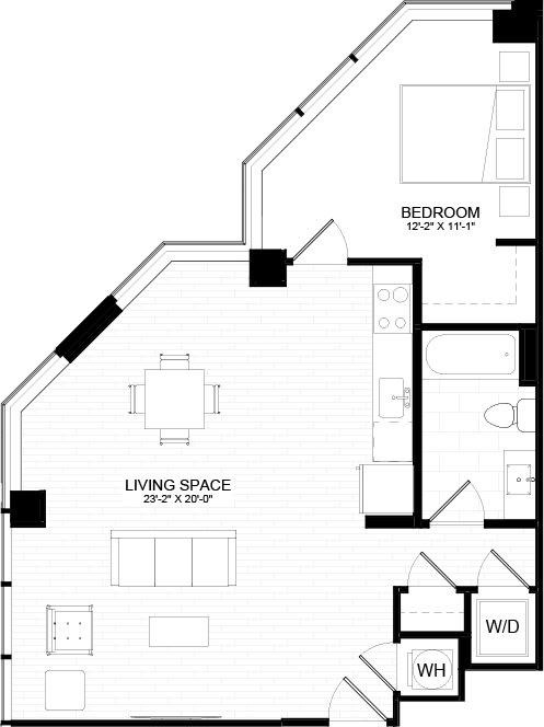 1F Floor Plan  at The Oxford Apartments, Oxon Hill, MD 20745