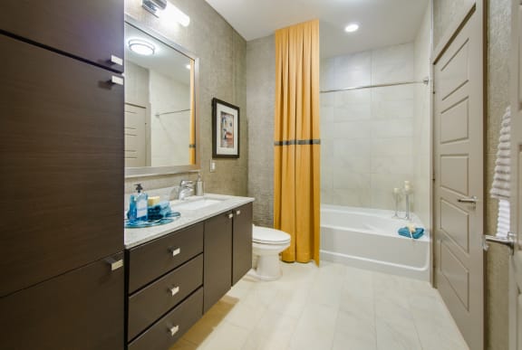 Modern, tiled Flooring in bathrooms at Mira Upper Rock, Rockville, 20850