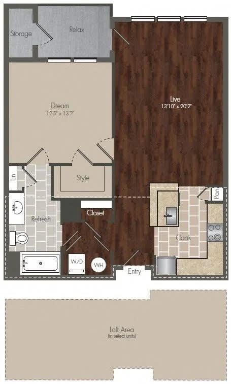 Floorplan A2 - Dealy at Prairie Crossing, Farmers Branch, TX 75244