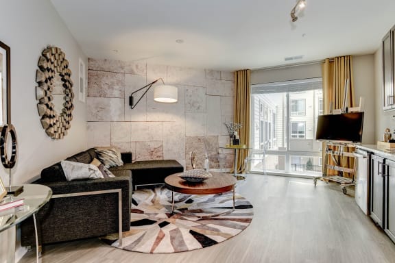 Living Area with Large Couch at Ascend Apollo Apartments, Largo, 20774