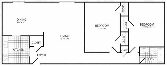 2 bed 2 bath A at Earle Manor Apartments, Wheaton