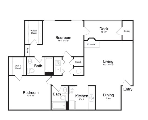 Floor Plan B2 at Hamilton at Kings Place, Columbia, 21046