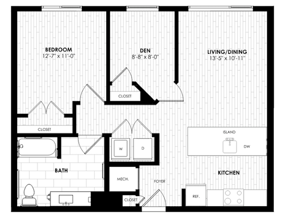 A black and white image of a floor plan for a home.