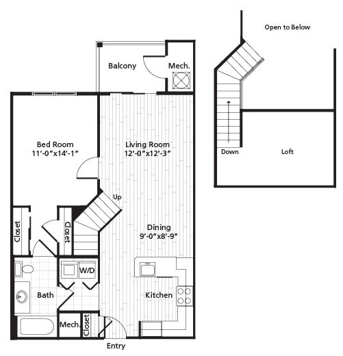 A1L Floor Plan at MetroPlace at Town Center, Maryland