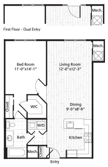 A1M2 Floor Plan at MetroPlace at Town Center, Maryland, 20746