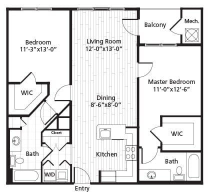 C1 Floor Plan at MetroPlace at Town Center, Maryland
