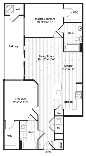 C5 Floor Plan at MetroPlace at Town Center, Maryland