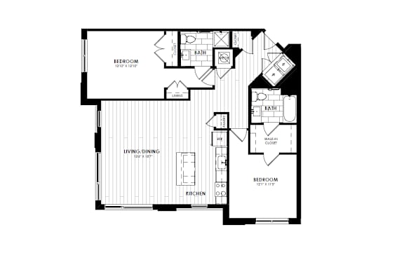 A black and white image of a floor plan for a house.