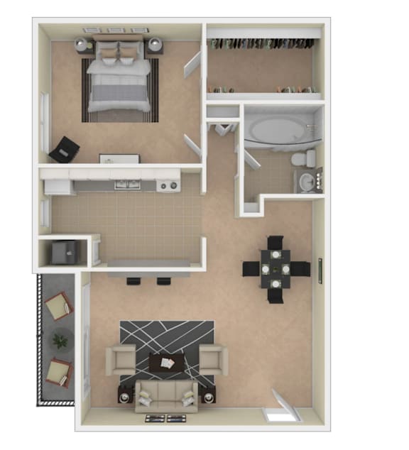 B1R Floor Plan at Meadows at Capital Heights Apartments in Capitol Heights, Maryland