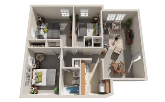3 bed 2 bath at Highland Ridge Apartments, Capitol Heights 20743