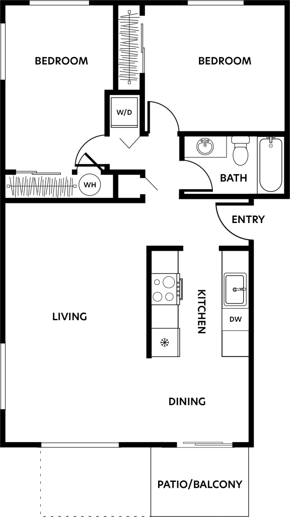 9500 2 Bed 1 Bath 855 SF