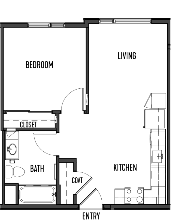 Floor Plan  a floor plan of a small house with a bedroom and a living room