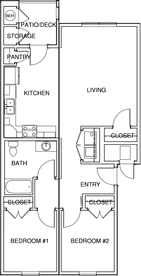 Chico Courtyards 2 Bed 1 Bath 877