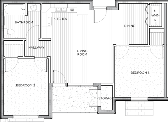 deer creek 2 bed 1 bath 780 sf A