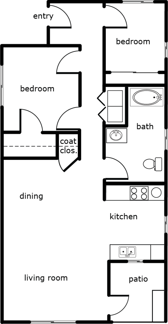 a floor plan of a house with a bedroom and a living room