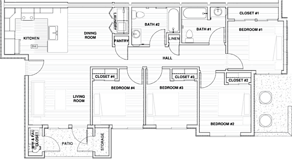 Orchard View 4 bed 2 bath 1190 SF