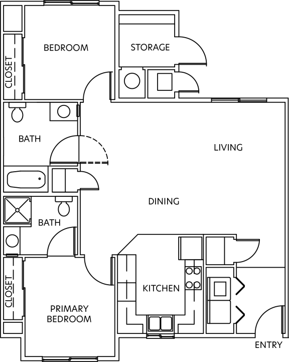 a floor plan of a house with bedrooms and baths and a staircase
