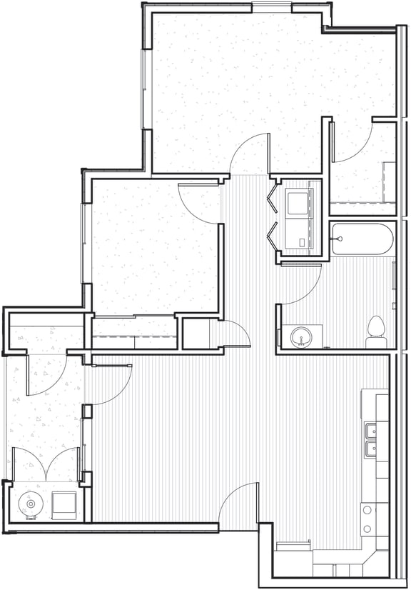 Riverbend Family 2 Bed 1 Bath 821 SF