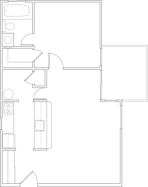 Springhill Gardens 1 Bed 1 Bath 570sf