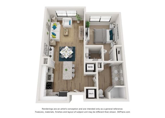 a 1 bedroom floor plan  summit