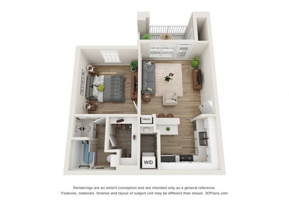 Floor Plan  a 1 bedroom floor plan  395 796 sq ft