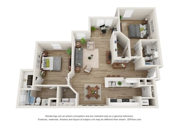 a floor plan of a house with a bedroom and a living room