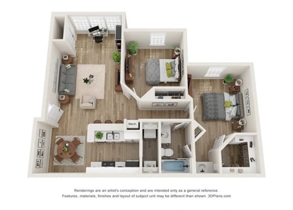 Floor Plan  a stylized floor plan with a bedroom and a living room