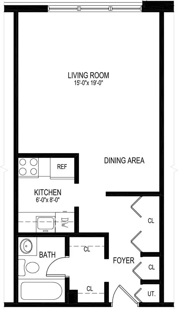 Studio 1 bath at The Ivanhoe Apartments, New Jersey