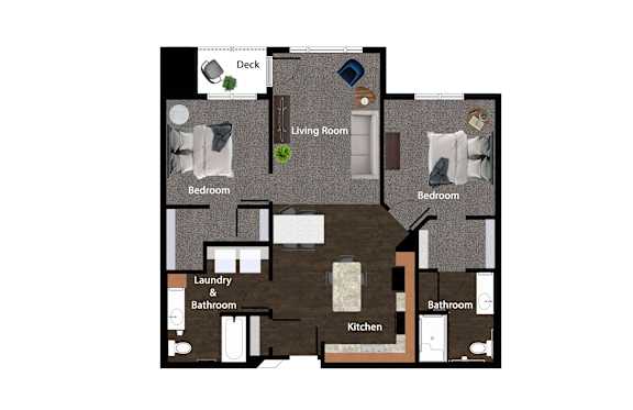 2 Bedroom 2 Bathroom Vista Apartments St. Joseph, MN 56374