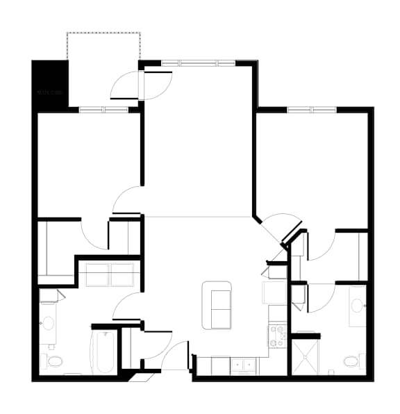 Two Bedroom Floorplan at Balsam I Apartments in Dayton, MN
