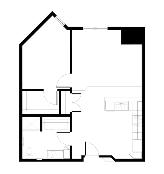 One Bedroom Corner Floorplan at Balsam II Apartments in Dayton, MN