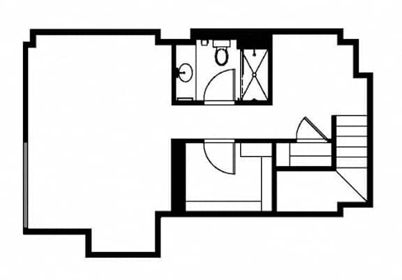 A black and white image of a floor plan for a house.