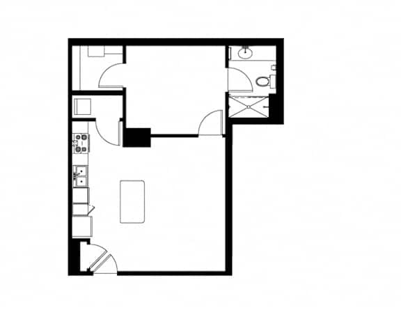 A black and white image of a floor plan.