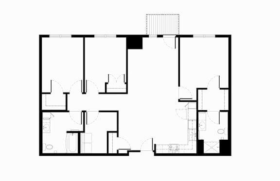 floor plan of a three bedroom