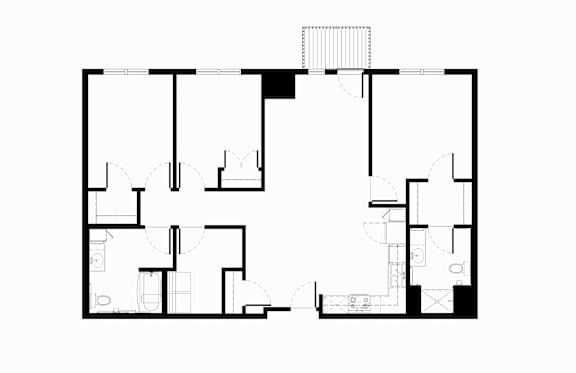 floor plan of a three bedroom