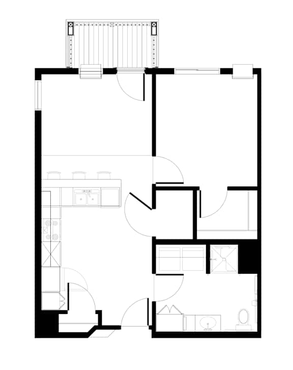 Vive Senior Apartments in Cedar Rapids, Iowa - One Bedroom Accessible Floorplan