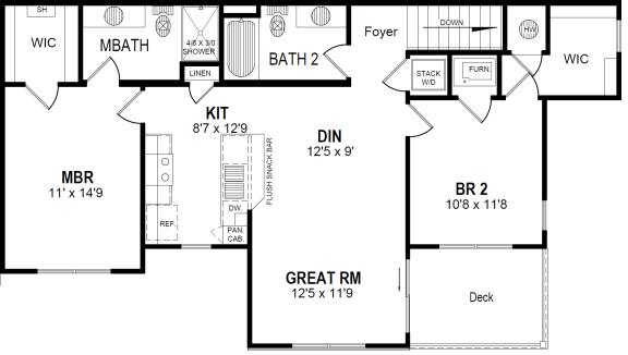 Floor Plan  Two Bedroom Apartment  at Hathaway Meadows, New York