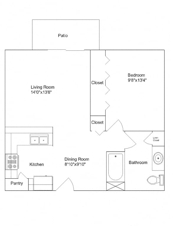 a floor plan of a house with a bedroom and a living room