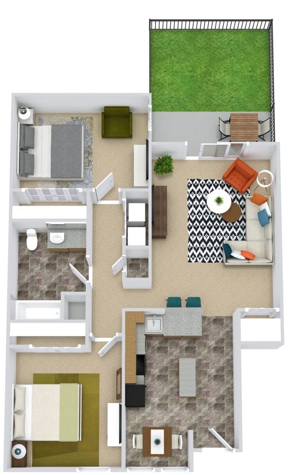 a floor plan of a house with a bedroom and a living room