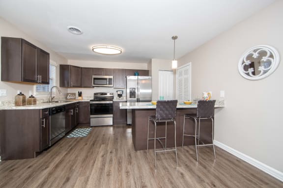 Renovated kitchen in Hampstead Heath Luxury Homes in Hampton VA