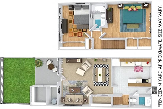  Floor Plan Oxford with Yard Townhome Renovated