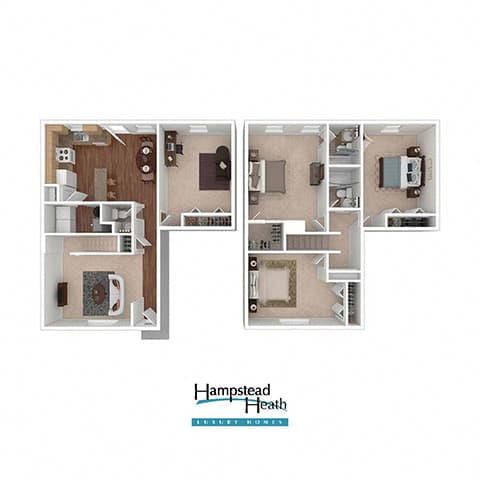 A floor plan of a Hampstead Heath apartment.