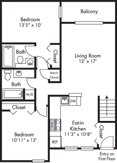 a floor plan of a house with a bedroom and a living room
