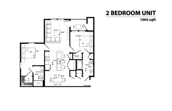 Duet 2 Bedroom 2D Floor Plan