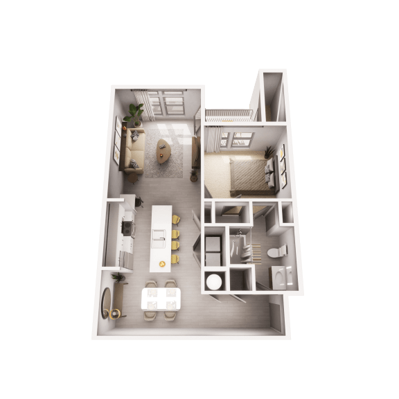 1 bedroom 3D plan