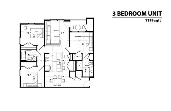 Montage 3 Bedroom 2D Floor Plan