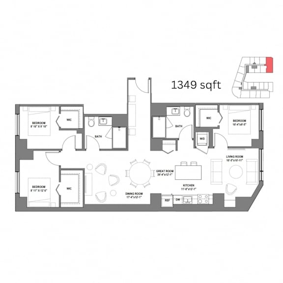 the floor plan of the suite