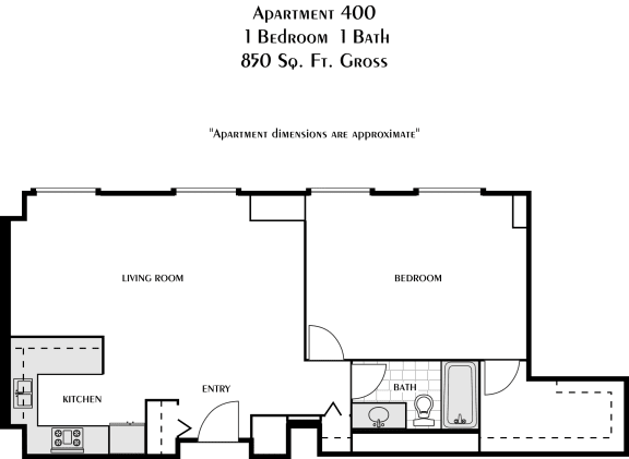 floor plan of the first floor of a 1 bedroom apartment with roommates