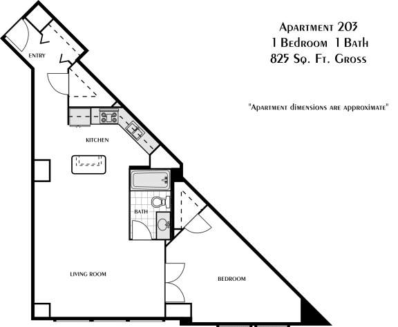 a floor plan of a 1 bedroom floor plan with a loft and a stairwell