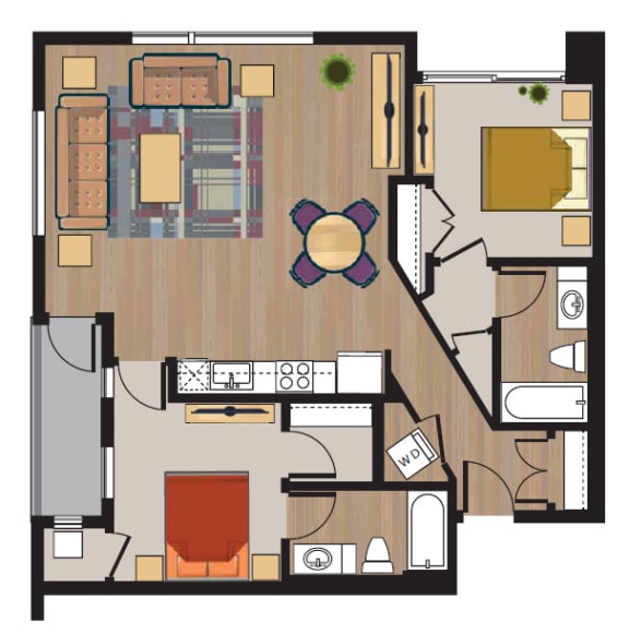 2bedroom 2 bath floorplan